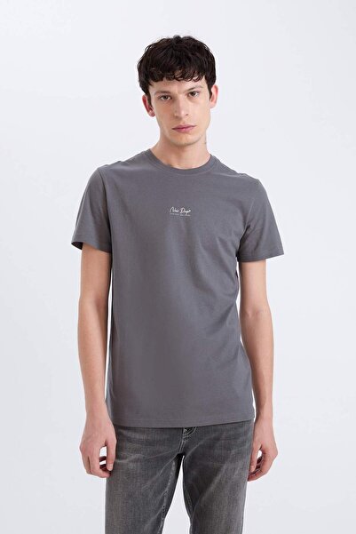 DeFacto Tricou cu mânecă scurtă, 100% bumbac, slim fit, cu decolteu, imprimat...