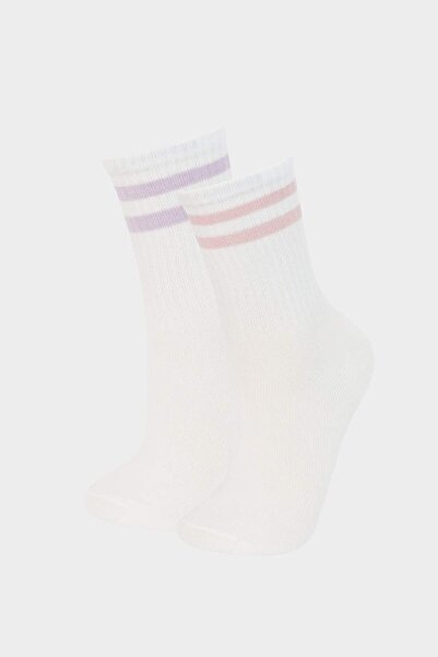 DeFacto Girl's Comfortable Elastic 2-Piece Bamboo Socks E6278A8Ns