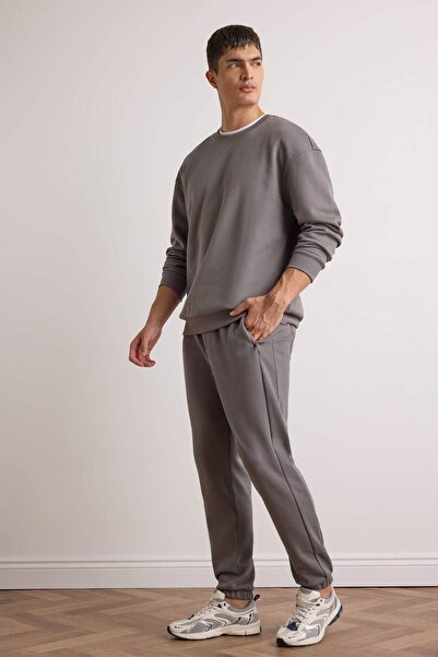 DeFacto Pantaloni de sport slim, slim, cu buzunare cu fermoar, piqué D5258AX25SP
