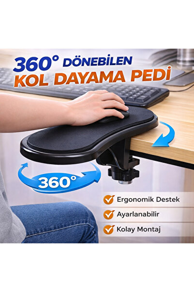 coofbe Masa Koltuk İçin Kol Dayama Pedi Ayarlanabilir Dönebilen Bilgisayar Ko...
