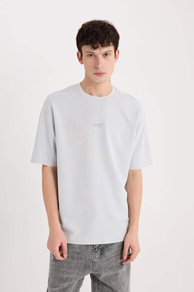 DeFacto Boxy Fit Rundhalsausschnitt, bügelfrei, atmungsaktiv, bedruckt, kurzä...