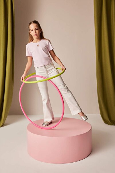 DeFacto Girl's April 23Rd Flare Fit Flared Leg Cotton Jean Pants