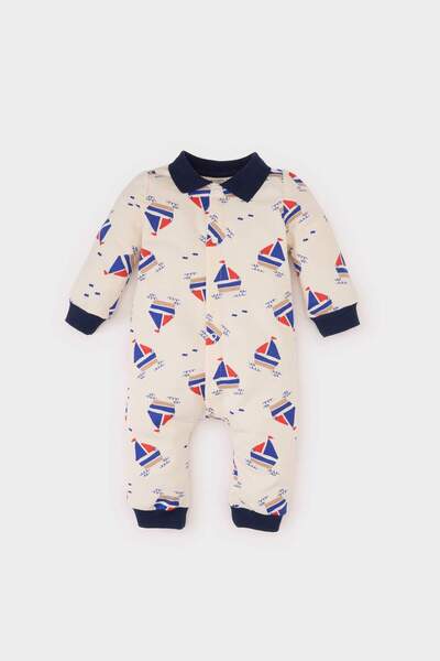 DeFacto Patterned Long Sleeve Jumpsuit Baby Boy Newborn D9085A525Sp