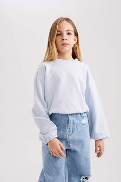 DeFacto Dievčenská mikina Regular Fit Crew Neck
