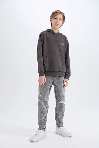 DeFacto Hooded Back Printed Sweatshirt Boys D3060A824WN