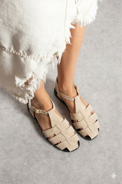 diya shoes Sandale din piele intoarsa importate pentru femei - Sandale ortope...