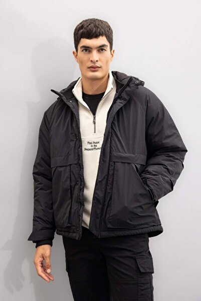 DeFacto Bunda s kapucí a kapsami na zip Regular Fit D6010AX24WN