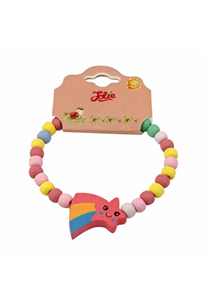 Flippy Martisor Bratara Curcubeu pentru Copii, Elastica, din Lemn, Model 6,