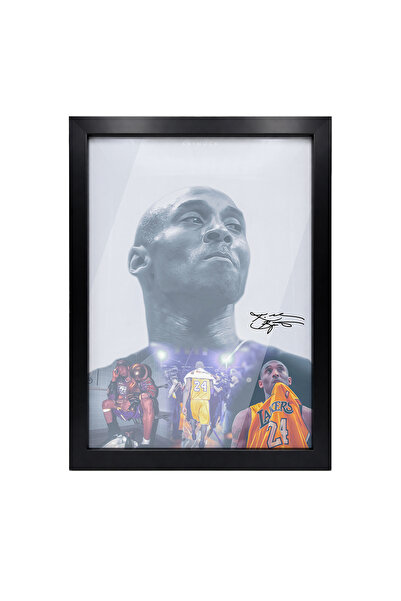 KAYNOCK Kobe Bryant, Los Angeles Lakers, Nba Basketbol Poster Tablo Siyah Çer...