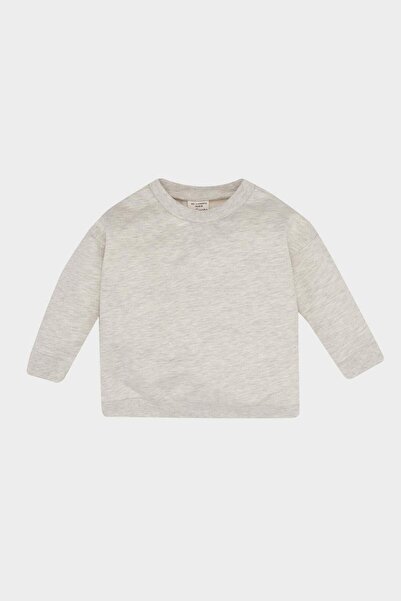 DeFacto Baby Boy Crew Neck Soft Fleece Basic Plain Sweatshirt E5263A524Wn