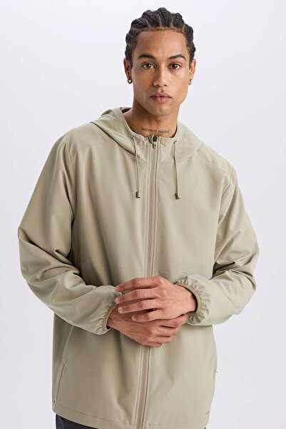 DeFacto Defactofit Regular Fit Hooded Mesh Lined Zipper Coat D6179Ax25Sp