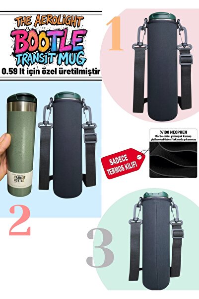 MELA 0.59 lt aerolight Transit mug neopren termos kılıfı ve Omuz Askısı