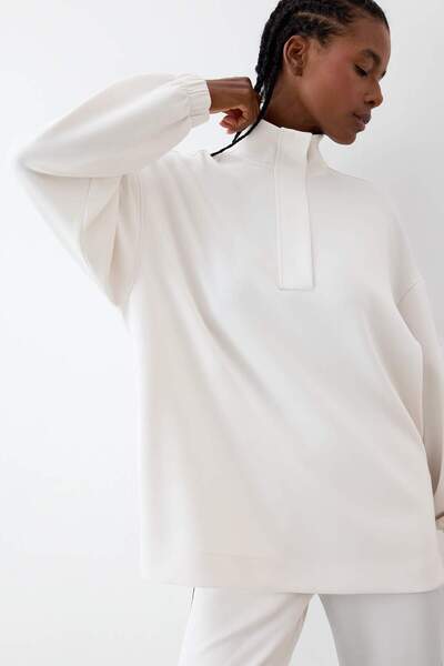 DeFacto DeFactoFit Long Fit guler ridicat modal Hanorac sport D1457AX24AU