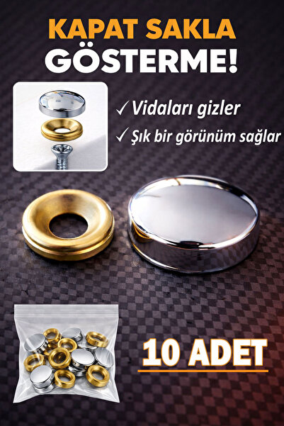 GLASWEN 10 Adet Vida Kapatıcı Kapağı 15 Mm Metal Vida Tapası Tıpası Dekoratif...
