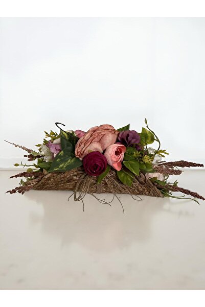 FLORİVYA DESİGN Doğal Jüt Detaylı Yapay Çiçek Masa Ortası Süsü | Salon Mutfak...