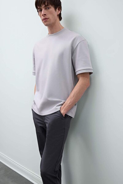 DeFacto Oversize Wide Fit Crew Neck Basic μονόχρωμο κοντομάνικο μπλουζάκι από...