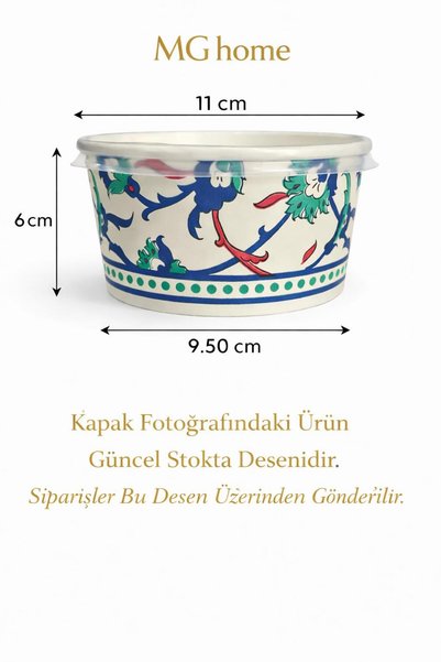 VENON 50 Adet 👩🏻‍🍳 14 Oz Karton Kağıt Aşure Çorba Tatlı Yemek Kasesi Kullan At Plastik Kapaklı 👩🏻‍🍳 Çorba Kase Takım Desenli Kase Sütlaç Tatlı Tabak Aşure Sütlaç Sıcak Uyumlu KAPAKLI SET ÇORBA SETİ