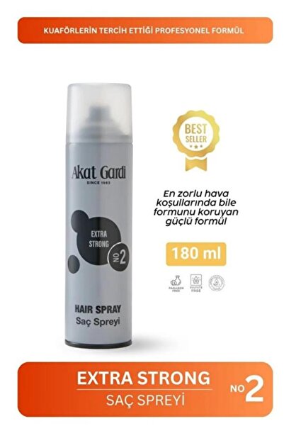 Akat Gardi Saç Spreyi Extra Strong No:2 Gri 180 ml