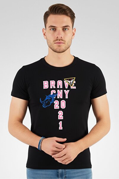 Diesel Men Crew Neck Short Sleeve Graphic And Embroidered T Shirt, Black