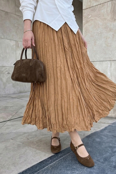 InStyle Φούστα Camel Κρασ