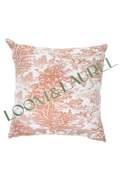 Jakarlı Dokuma Kumaş Içi Dolu Kırlent 45x43 Cm Açık Kahverengi Ağırlıklı