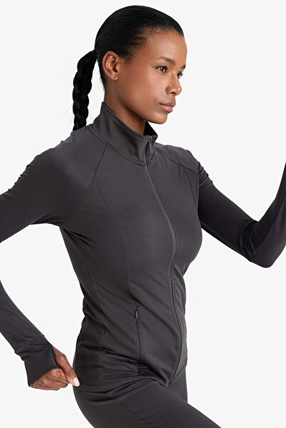 DeFacto Cardigan sport cu guler înalt, cu buzunare duble și fermoar B3985AX24AU