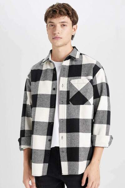 DeFacto Regular Fit Checked Lumberjack Long Sleeve Shirt D3298Ax24Wn