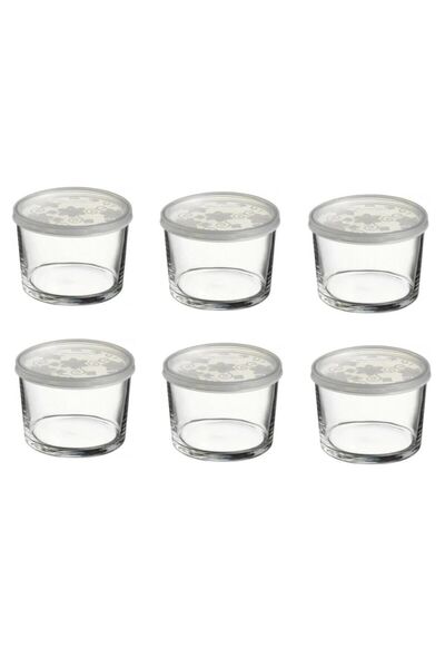 Paşabahçe حاوية تخزين زجاجية بغطاء 6 قطع 42230