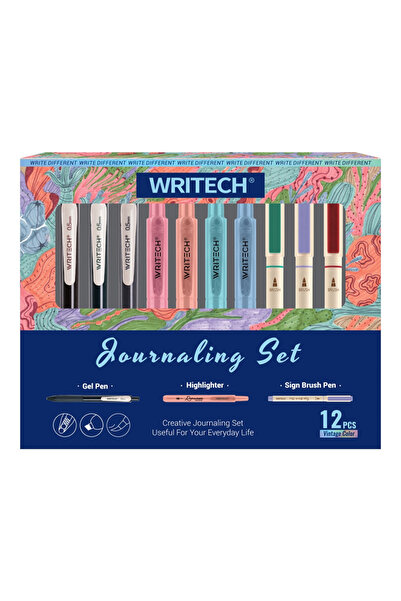 Writech W-JK02 VINTAGE GÜNLÜK SERİ KALEM SETİ - 12'Lİ SET