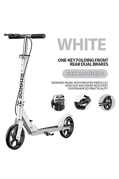 Vitakit Height Adjustable Scooter, Dual Brake Anti-Slip Foldable Two-Wheel Sc...