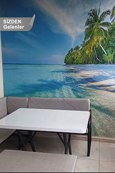 dreamwall Tropik Deniz ve Palmiye Ağaçları Plaj Manzaralı Duvar Kağıdı