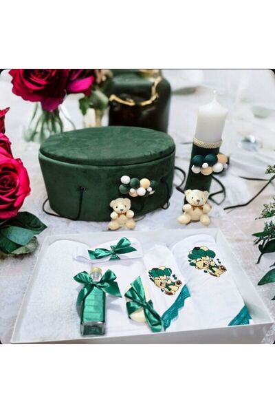 Hainute Magice Trusou botez si lumanare -Verda