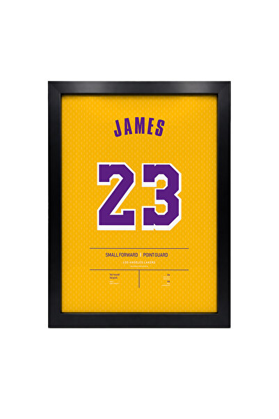 KAYNOCK Lebron James Poster Tablo, Los Angeles Lakers, Dijital Tasarım Siyah ...