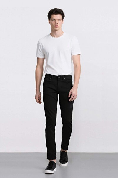 DeFacto Pantaloni din denim negri Carlo, croială skinny, potrivire extra-îngu...