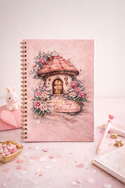 NİORE A5 Şirinev Patterned Spiral Bound Cardboard Cover Striped School Notebo...