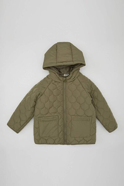 DeFacto Wasserdichte, gemusterte, aufblasbare Jacke mit Reißverschlusstaschen...