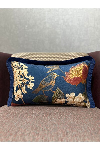 Fabricland Husă de pernă clasică cu ciucuri din catifea de mătase importată, ...