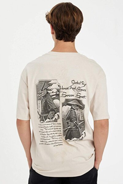 DeFacto Tricou cu mânecă scurtă din bumbac imprimat cu gâtul rotund 3162557