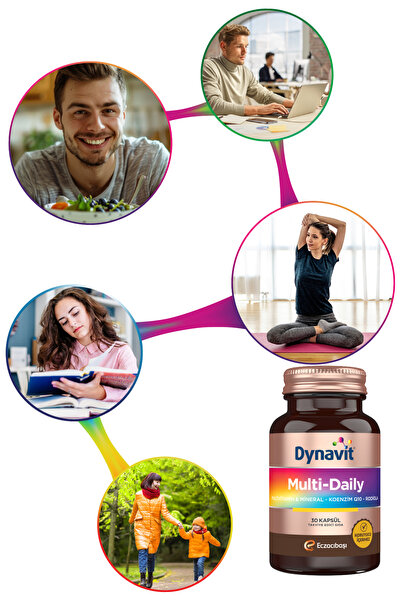 Dynavit MultiDaily 30 Kapsül - 13 Vitamin, 7 Mineral, Q10, Rhodiola (Multi-Daily) - Multivitamin ve Enerji