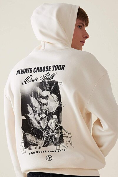 DeFacto Hanorac imprimat cu glugă în spate Boxy Fit C7047ax24au