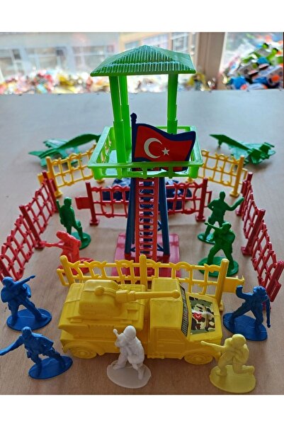 OYUNCAKSAHİLİ طقم جندي برج مكون من 60 قطعة لعبة برج مراقبة محمد للسيارة وسياج...