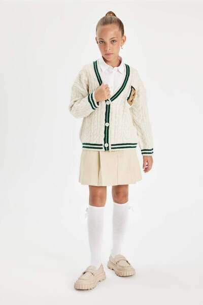 DeFacto Κοριτσίστικη ελαστική μέση πλισέ φούστα Gabardine D2916a824wn