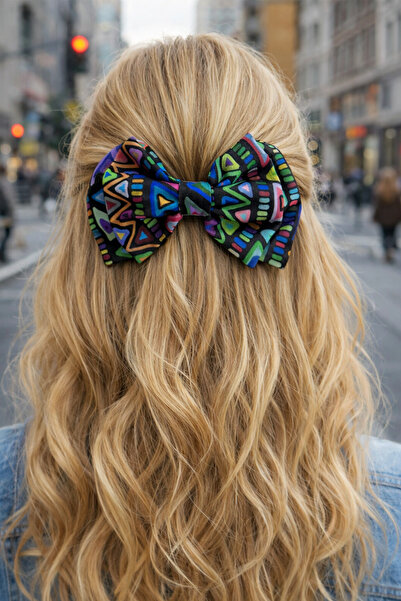 Modex cu imprimeu etnic Agrafe de păr automate (12cm)