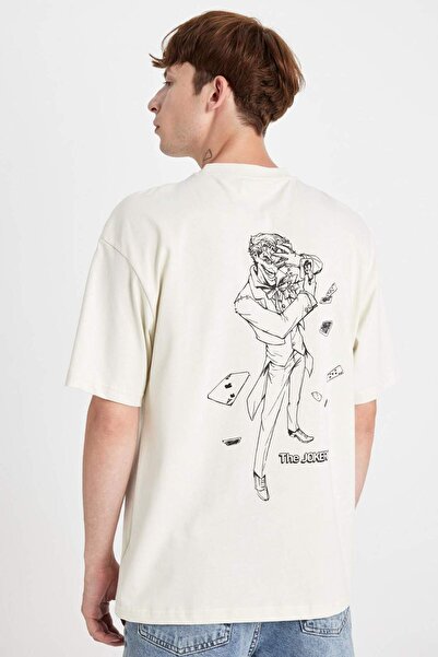 DeFacto Tricou cu mânecă scurtă, 100% bumbac, Batman Boxy Fit, cu decolteu, i...