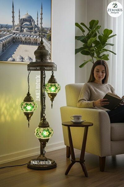 Zem El Yapımı Otantik Mozaik Lambader 3 lü