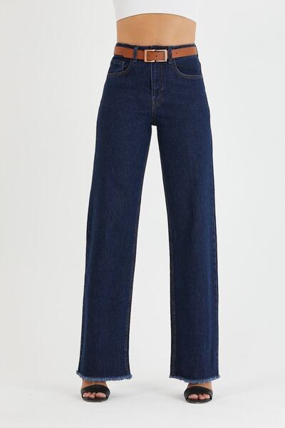 cracpot Koyu Mavi Wide Leg Pantolon