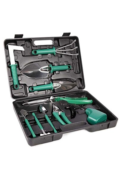 Saharaz 10-Piece Stainless Steel Garden Tools Set with Carrying Case, Ergonom...