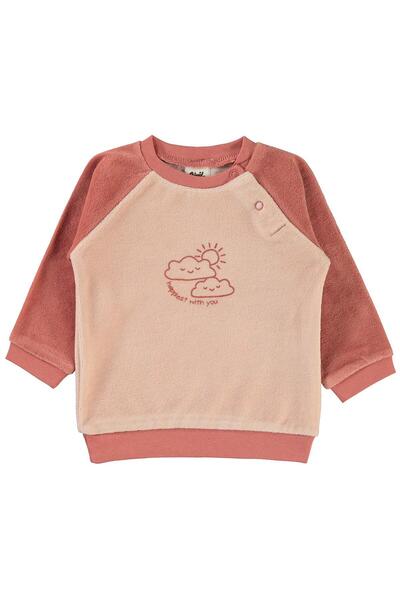 Civil Baby Hanorac cu imprimeu nori pentru copii 6-18 luni - Pudra 12-18 luni