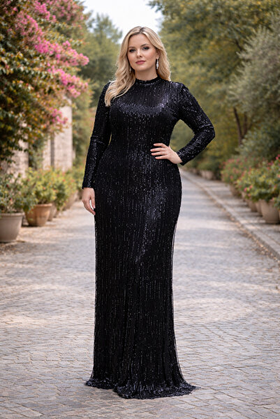 GÖKMEN GİYİM Pullu Tesettür Abiye Elbise 2025