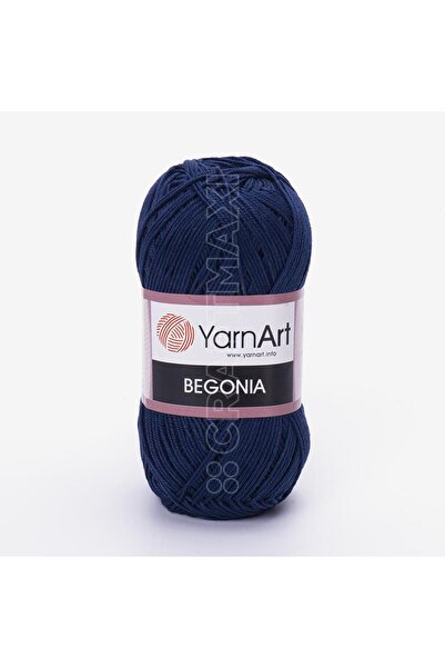 Yarnart BEGONIA - Fir de tricotat manual mercerizat ALBASTRU ÎNCHIS-0066